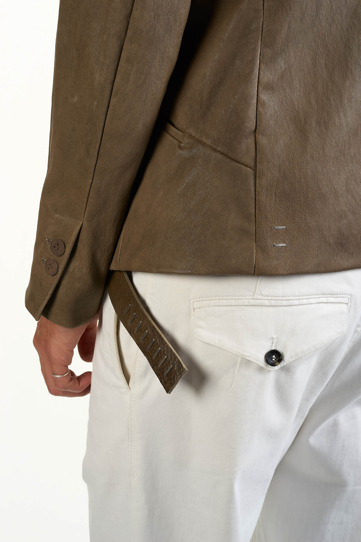 DANIELE BASTA LEATHER AND SILVER JACKET